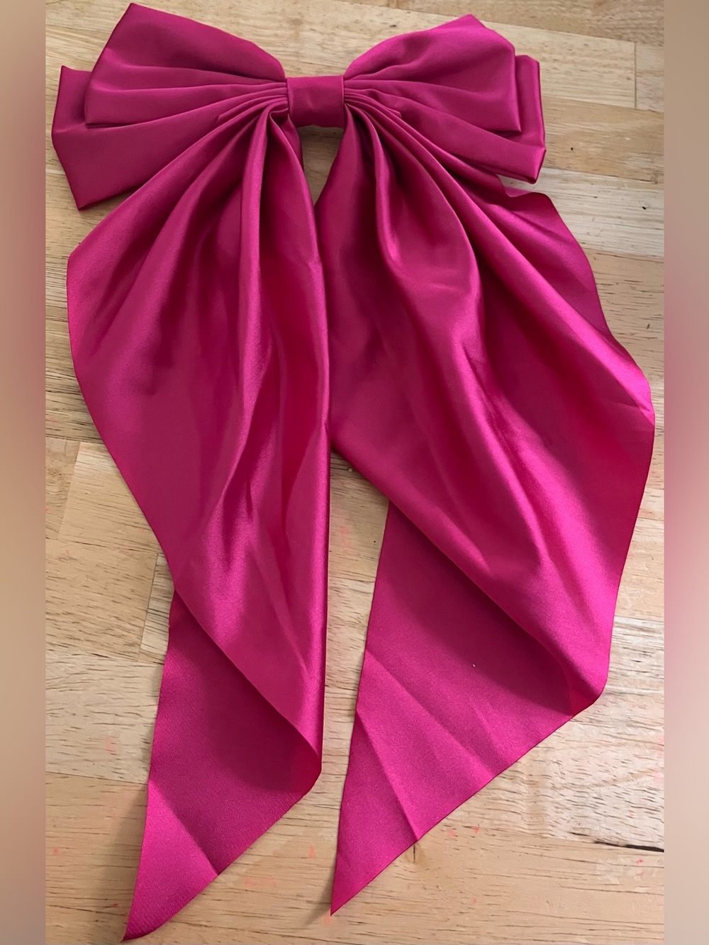 Amazon Hot Pink Satin Hair Bow Clip